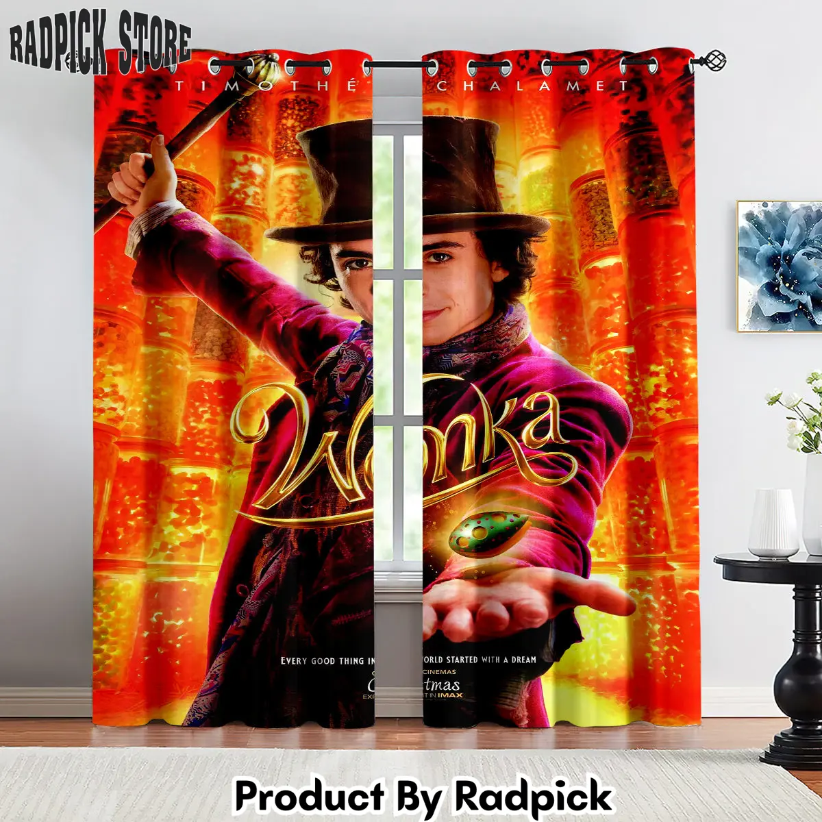 Radpick wonka curtains drapes for window treatment set 2 rp8526